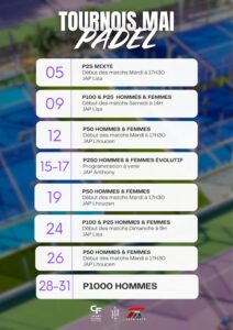 tournoi padel mai