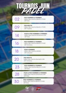 tournois padel juin champ fleuri