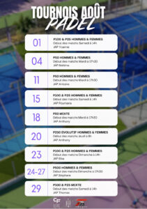 tournois padel aout Champ Fleuri
